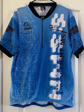 Canari NMSS Cycling Jersey Short Sleeve Blue front zipper XXL